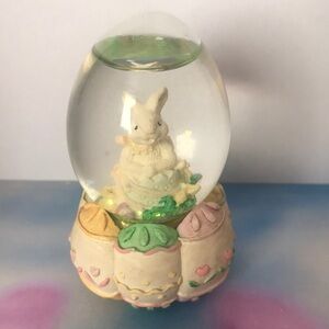 Easter Bunny Snow Globe with Pastel Base